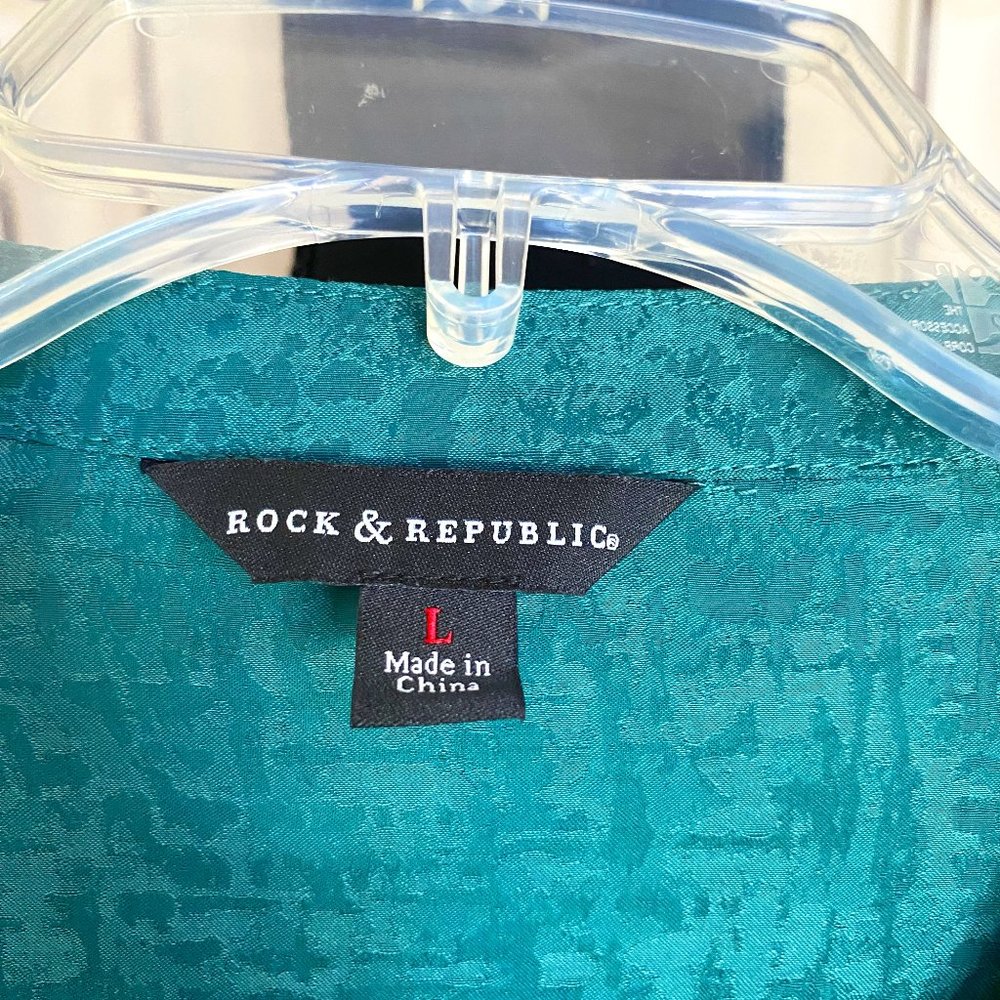 Teal Rock & Republic Zippered Shirt!
